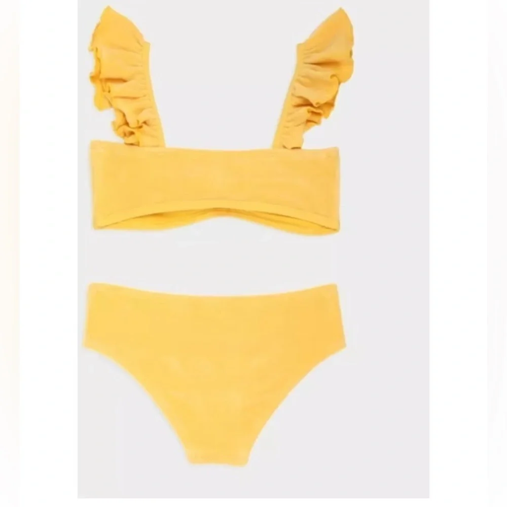 ZIMMERMANN Girl Ruffle Bikini Set Yellow Sz 12 NWT